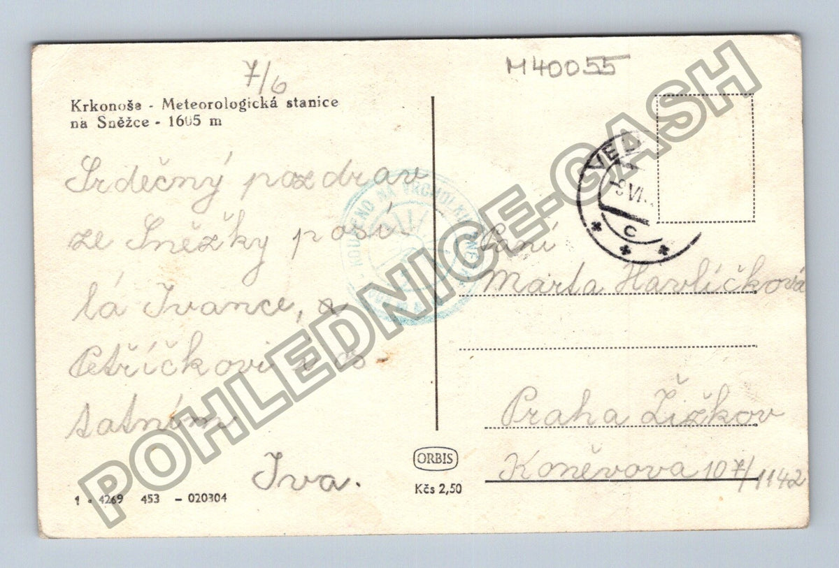 Pohlednice Krkonoše Meteorologická stanice na Sněžce 1605 m (M40055)