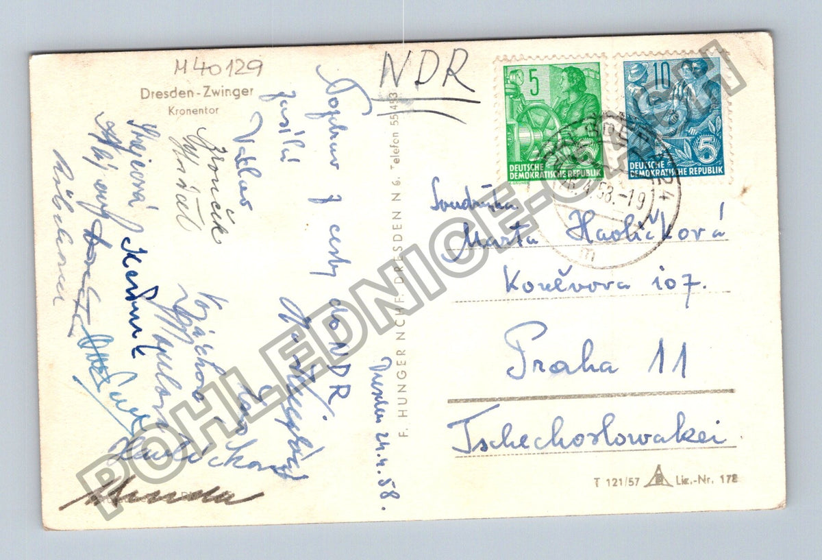Pohlednice Německo Drážďany Zwinger Kronentor 1958 (M40129)