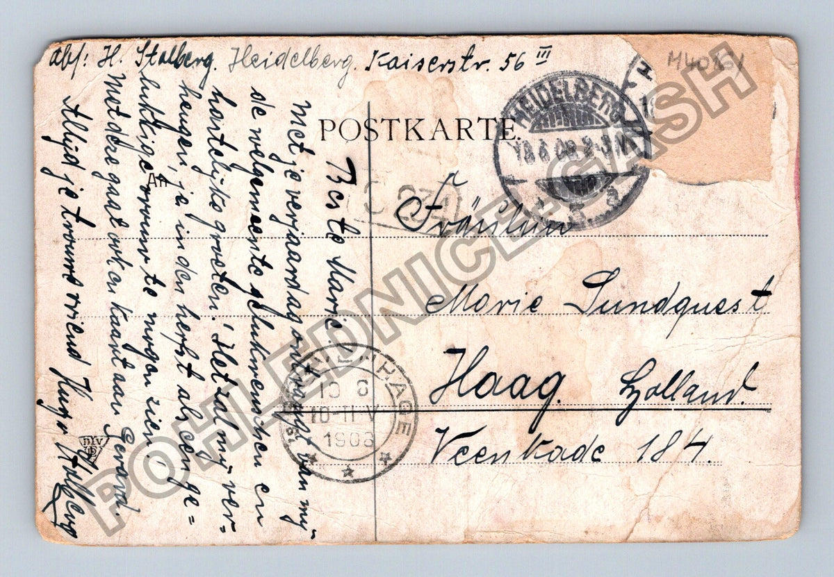 Pohlednice Německo Heidelberg Schlossbrückenführung 1908 (M40161)