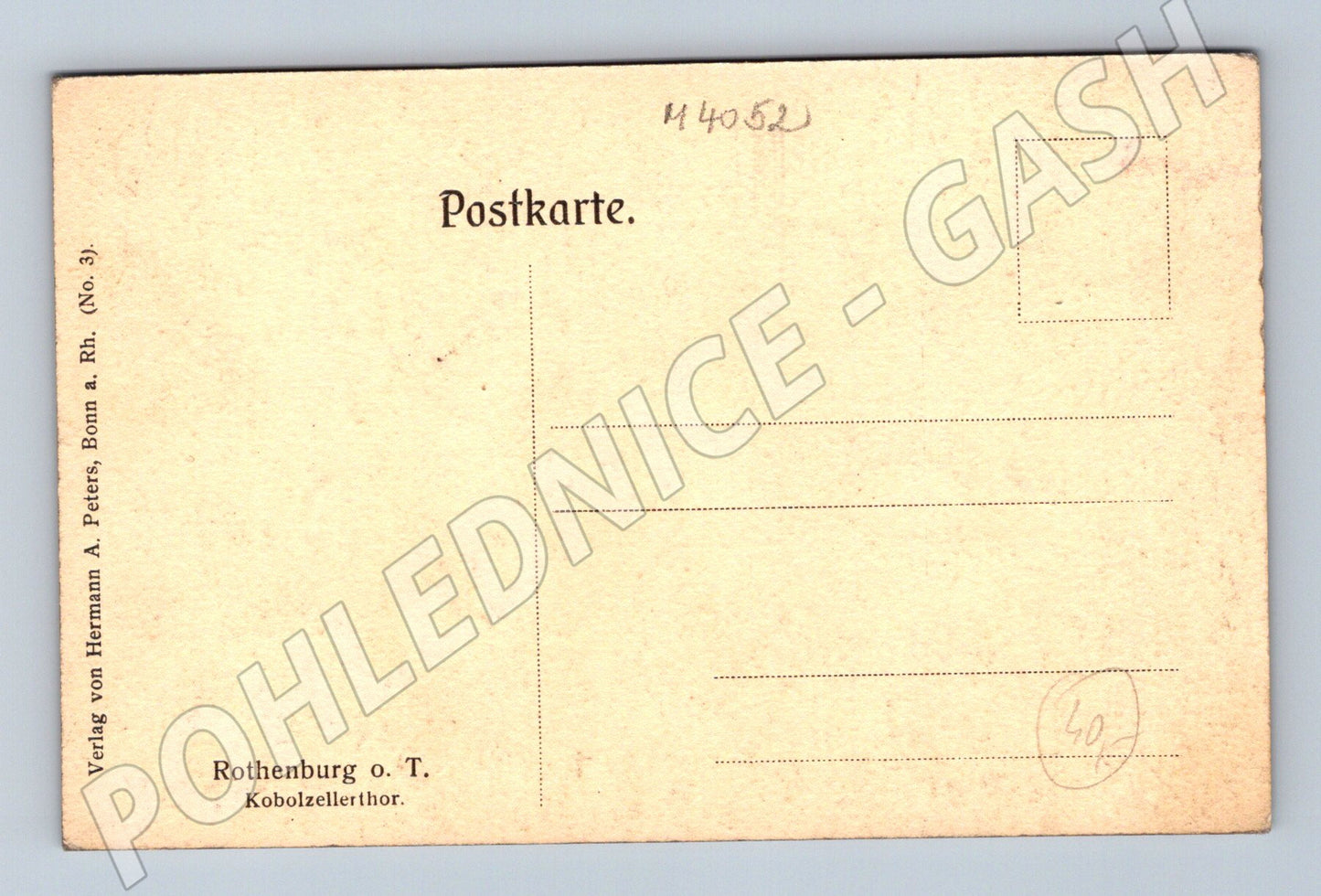 Pohlednice Rothenburg Kobolzellertor historický motiv (M4052)