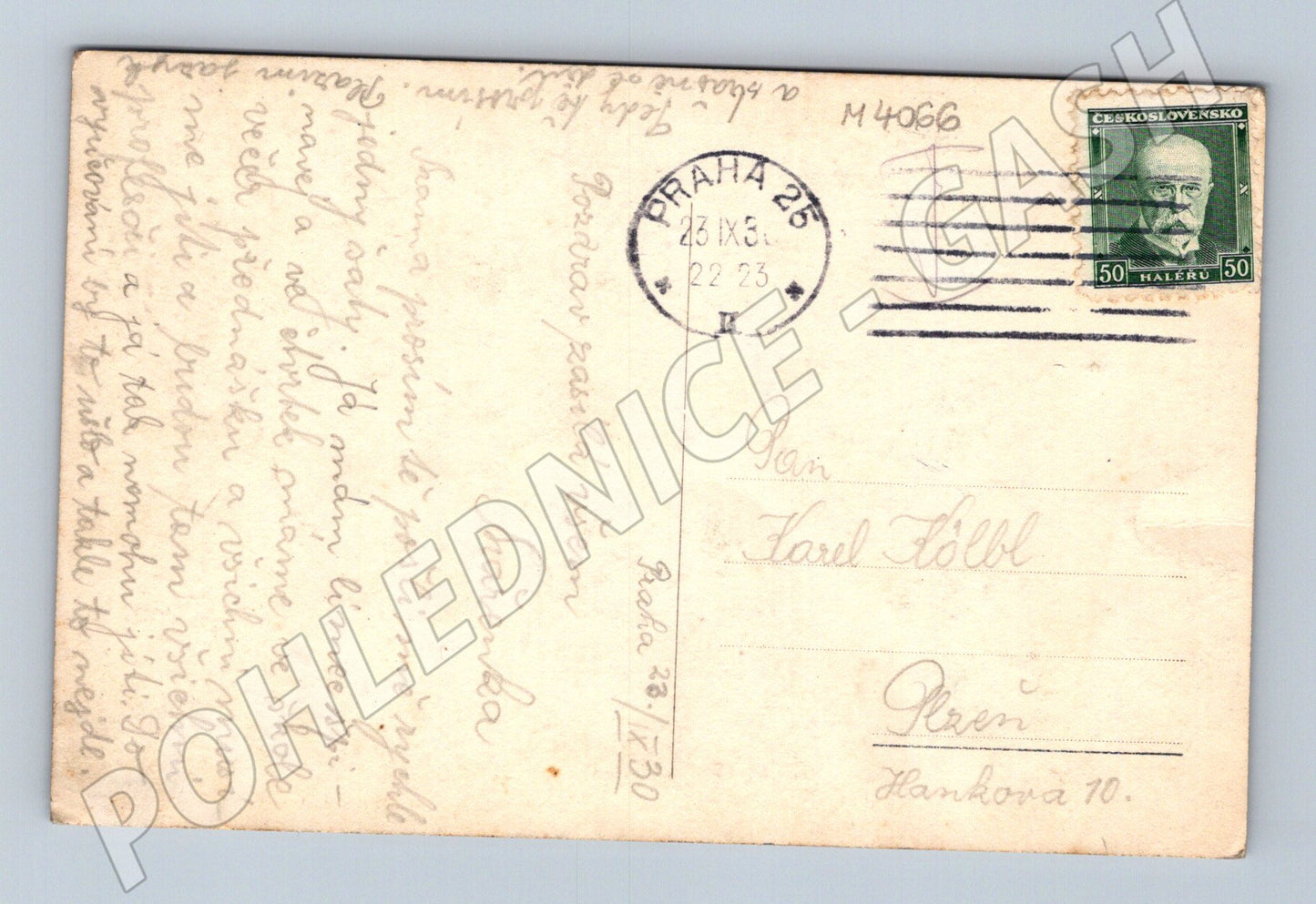 Pohlednice Praha výhled na Wilsonovo nádraží 1923 (M4066)