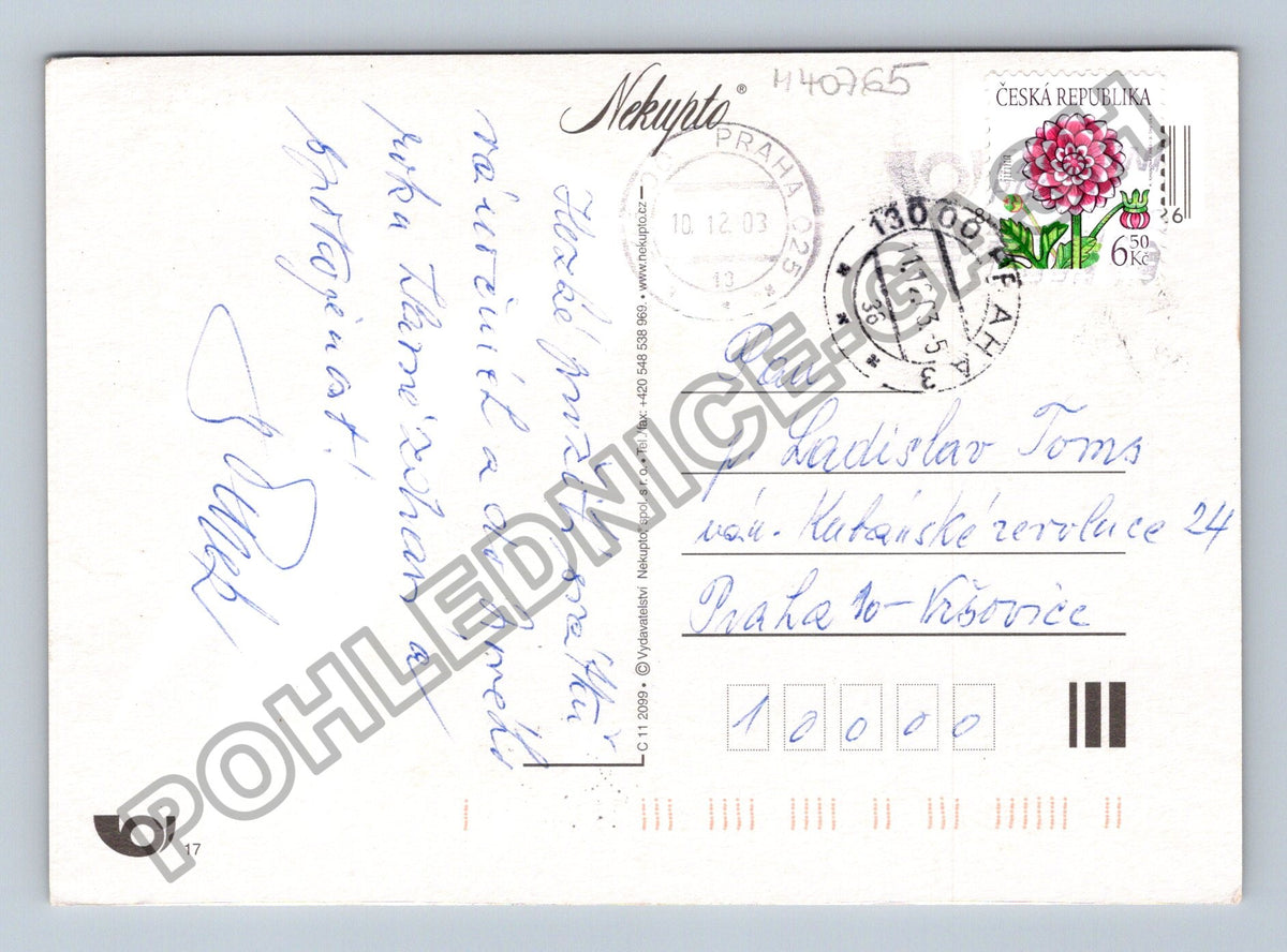 Pohlednice Veselé Vánoce zátiší s ovocem a svíčkami 2003 (M40765)