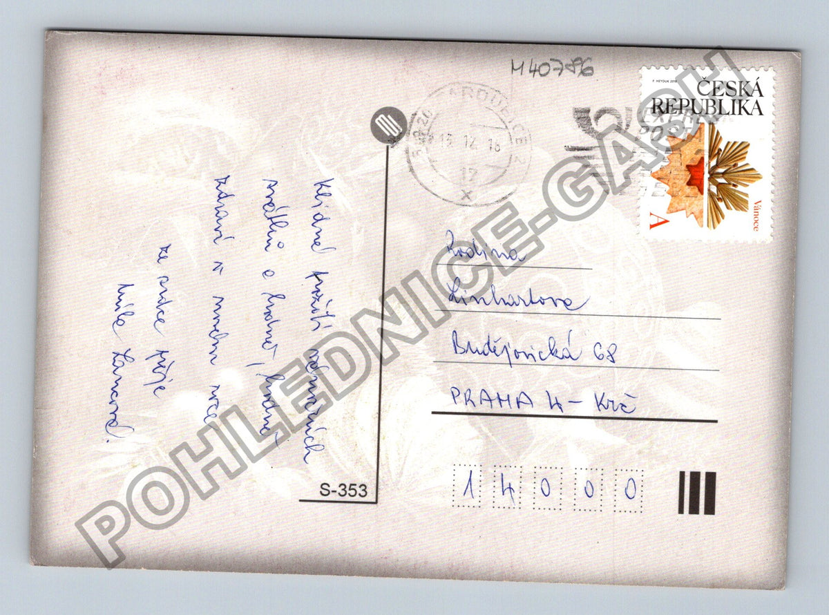 Pohlednice Pokojné svátky vánoční vánoční ozdoby svíčka (M40786)