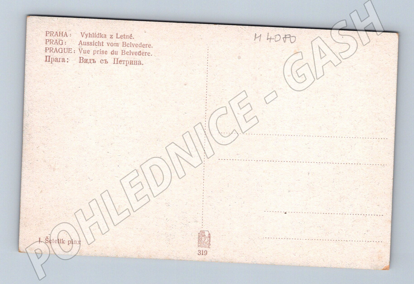 Pohlednice Praha Vyhlídka z Letné Šetelík motiv (M4080)