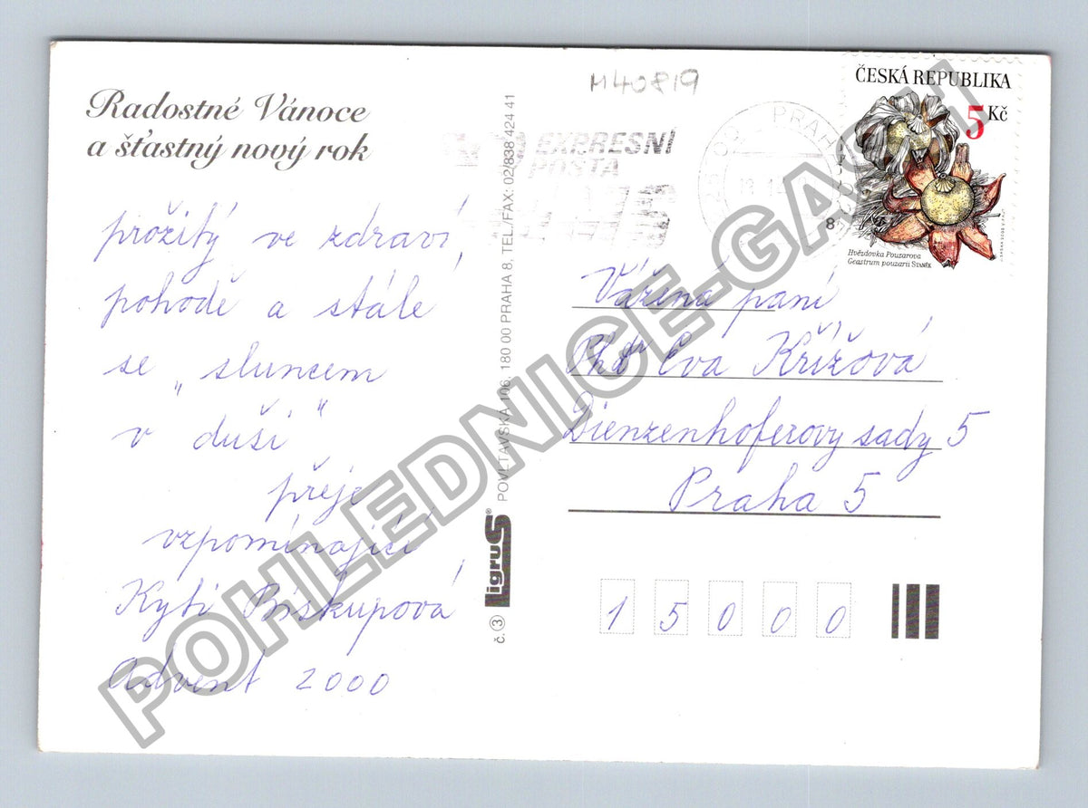 Pohlednice Vánoční výzdoba okna 2000 (M40819)