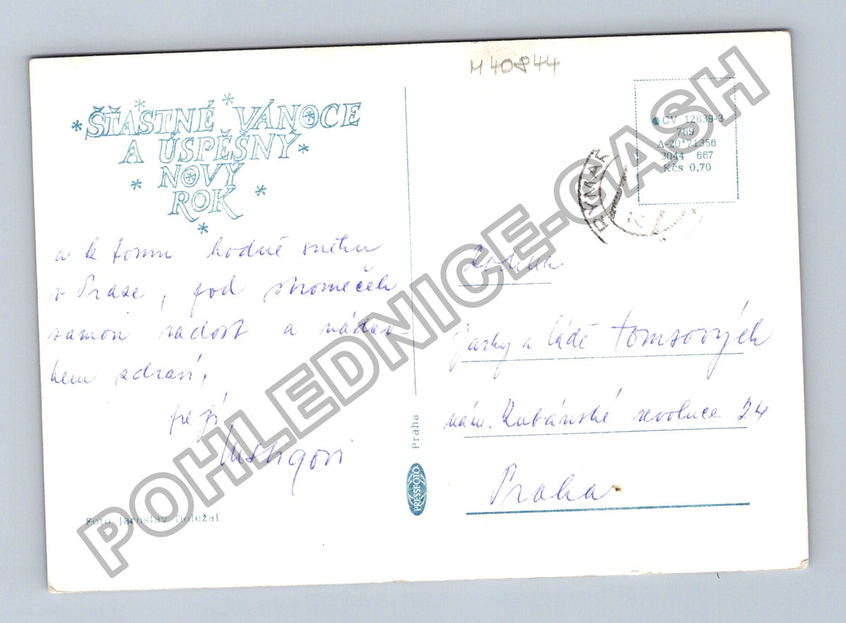 Pohlednice Vánoční motiv svíčky dárky (M40844)