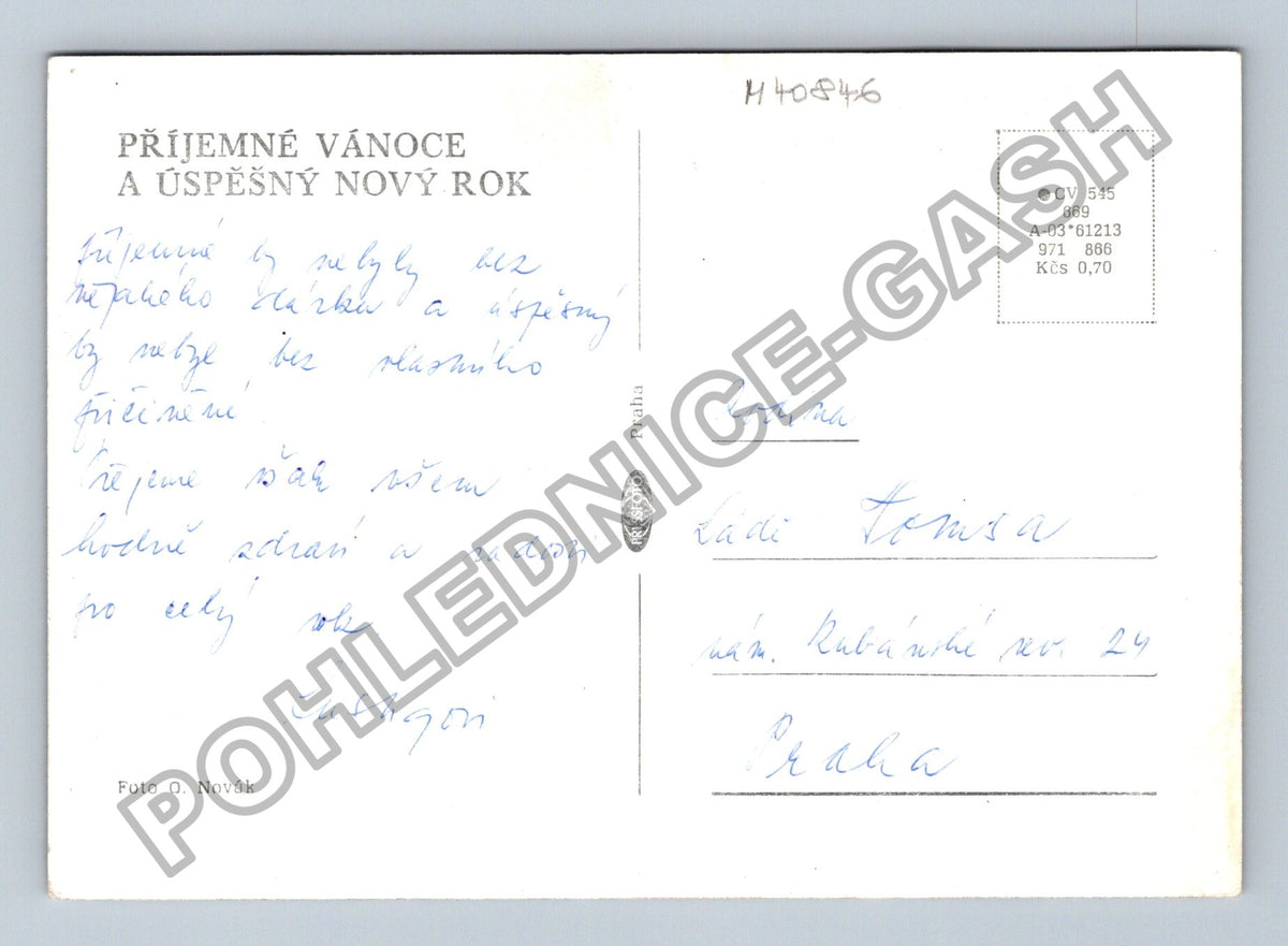 Pohlednice Zimní krajina Novoroční přání (M40846)