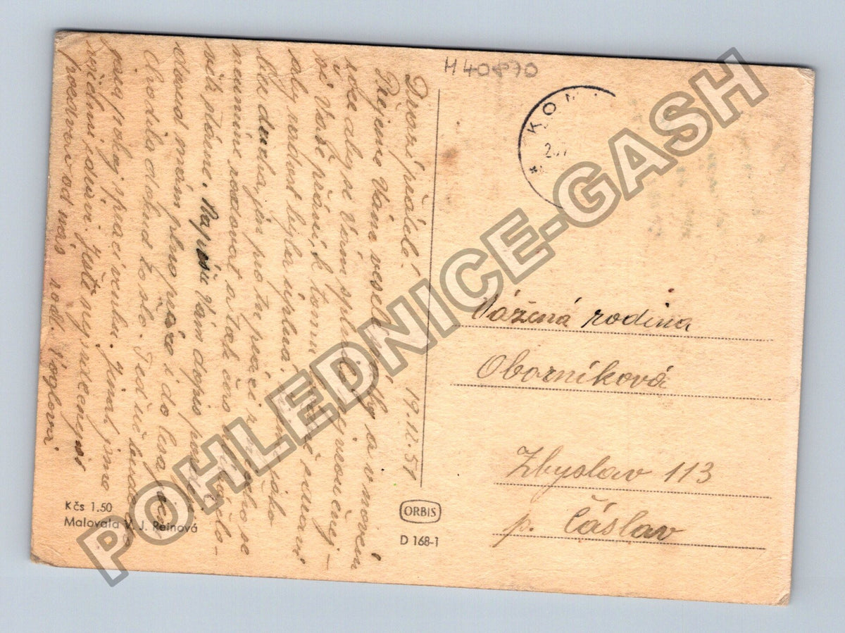 Pohlednice Radostné vánoce děti ovce husa (M40870)