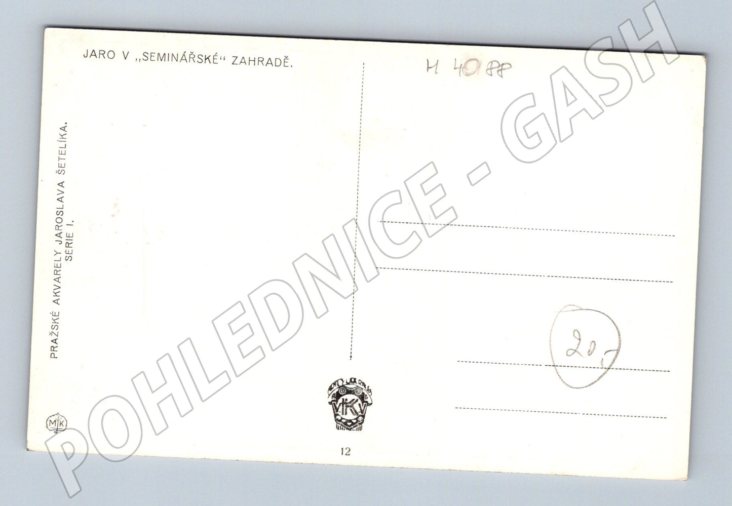 Pohlednice Praha Jaro v Seminářské zahradě Šetelík (M4088)