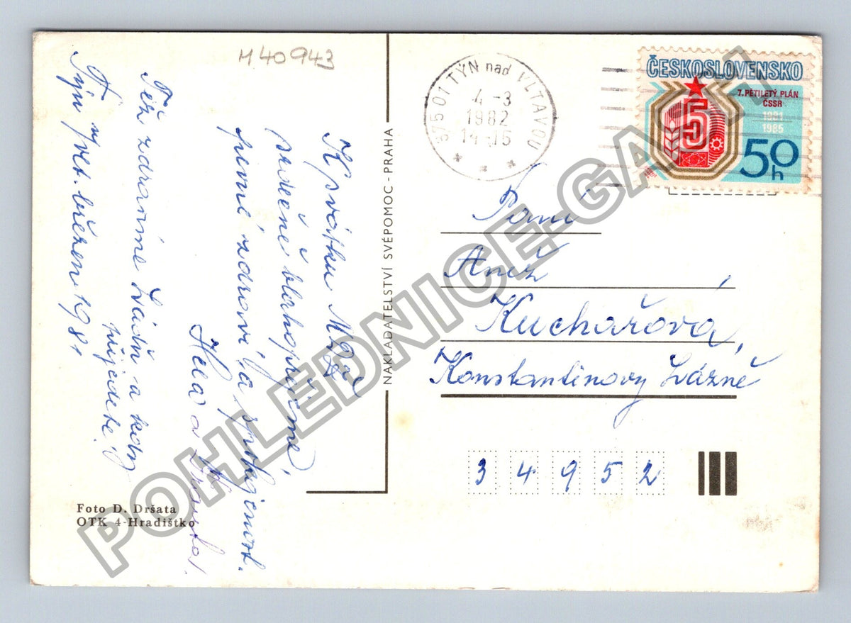 Pohlednice Koniklec velkokvětý 1982 (M40943)