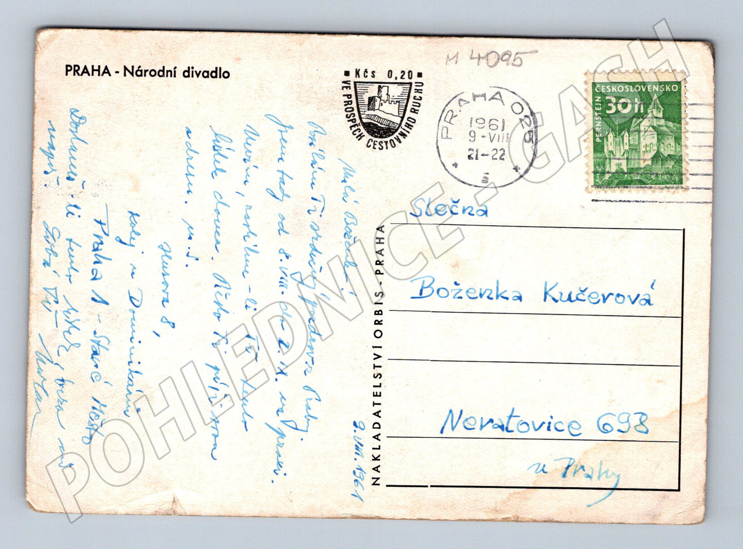 Pohlednice Praha Národní divadlo motiv 1961 (M4095)