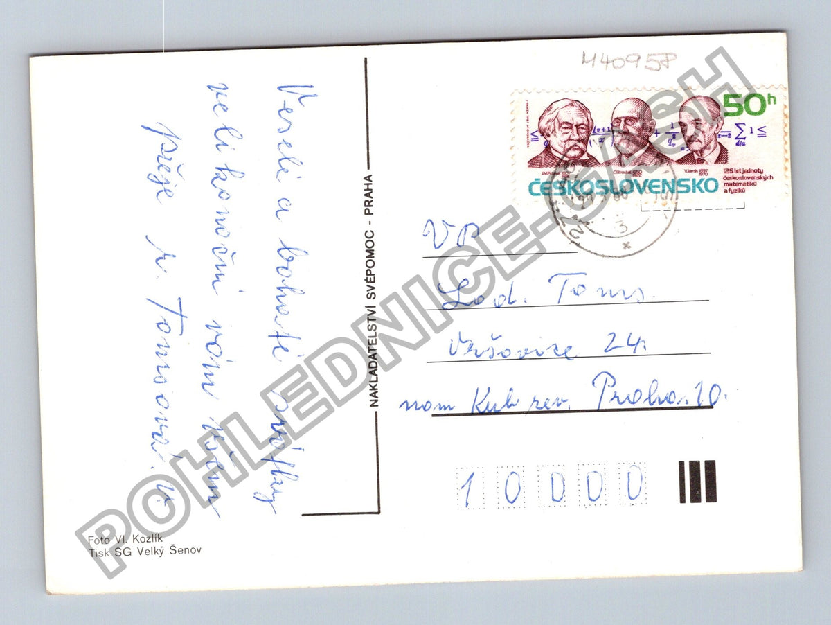 Pohlednice Kytice ve váze s motýlem (M40958)