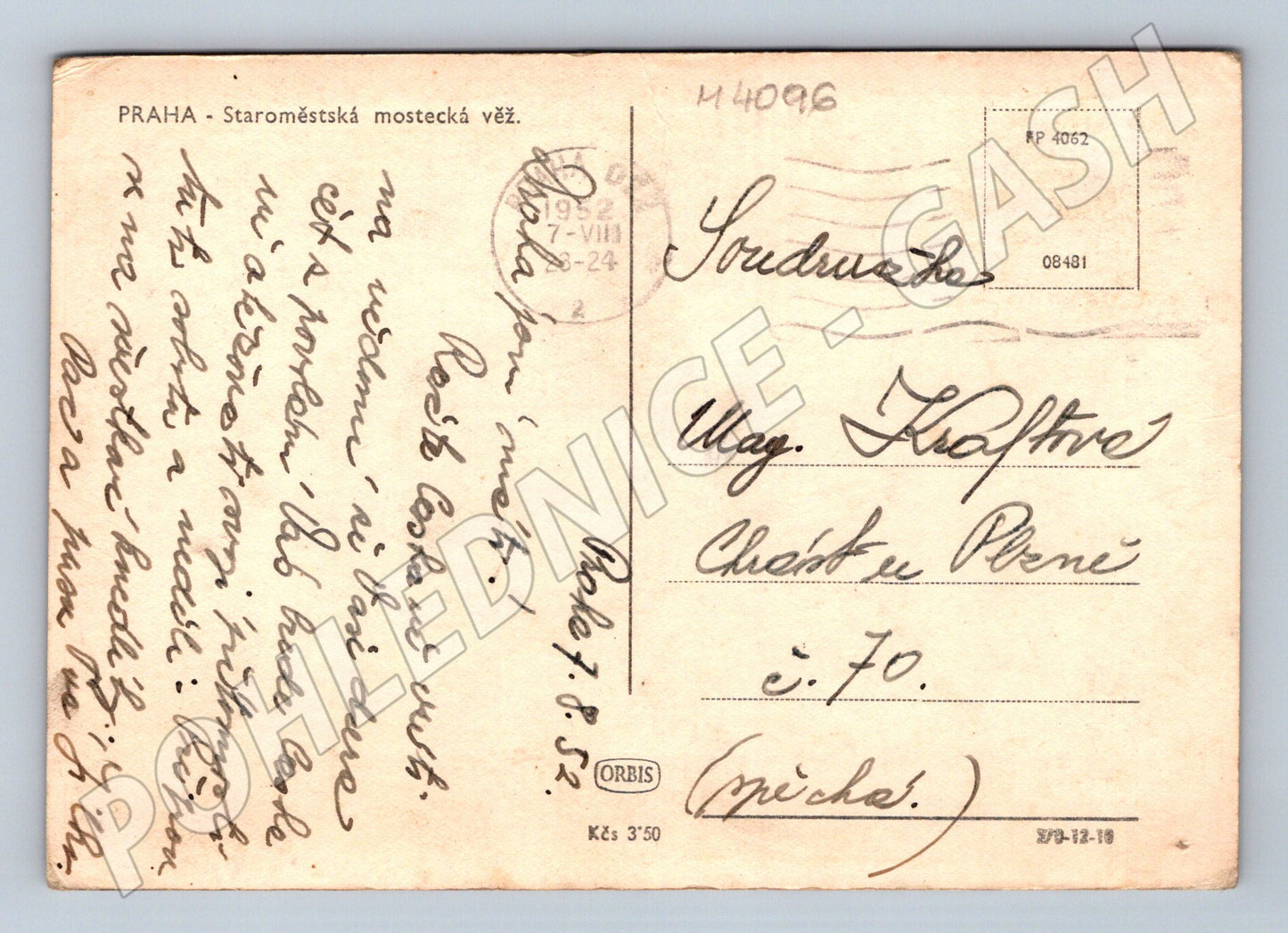 Pohlednice Praha Staroměstská mostecká věž 1938 (M4096)