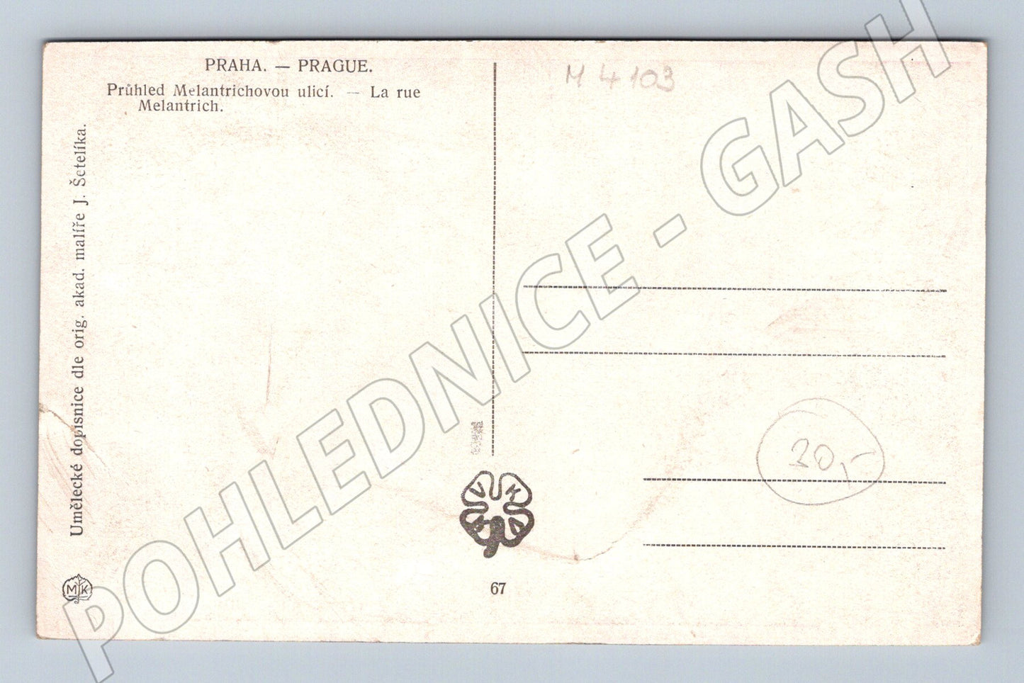 Pohlednice Praha Melantrichova ulice starý tisk (M4103)