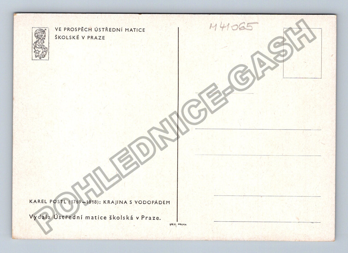 Pohlednice Karel Postl Krajina s vodopádem (M41065)