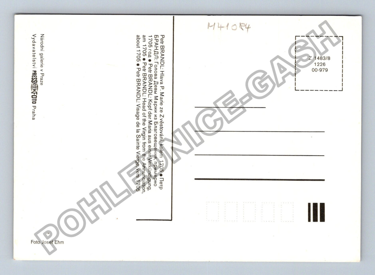 Pohlednice Petr Brandl Hlava P Marie ze Zvěstování (M41084)
