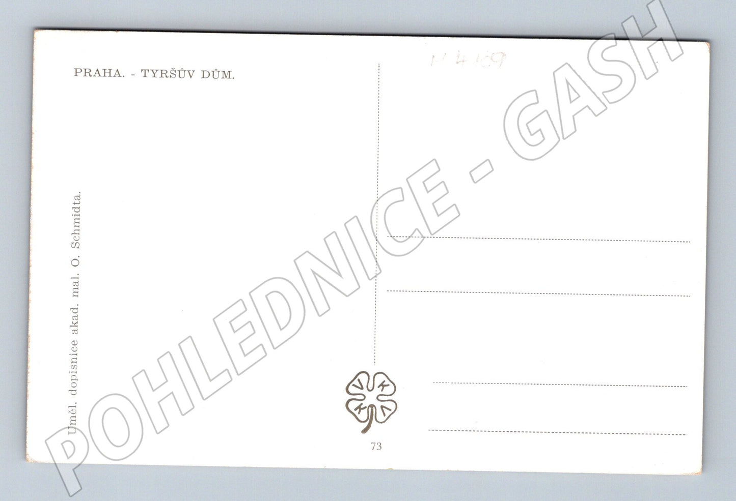 Pohlednice Praha Tyršův dům výtvarný motiv O Schmid (M4109)