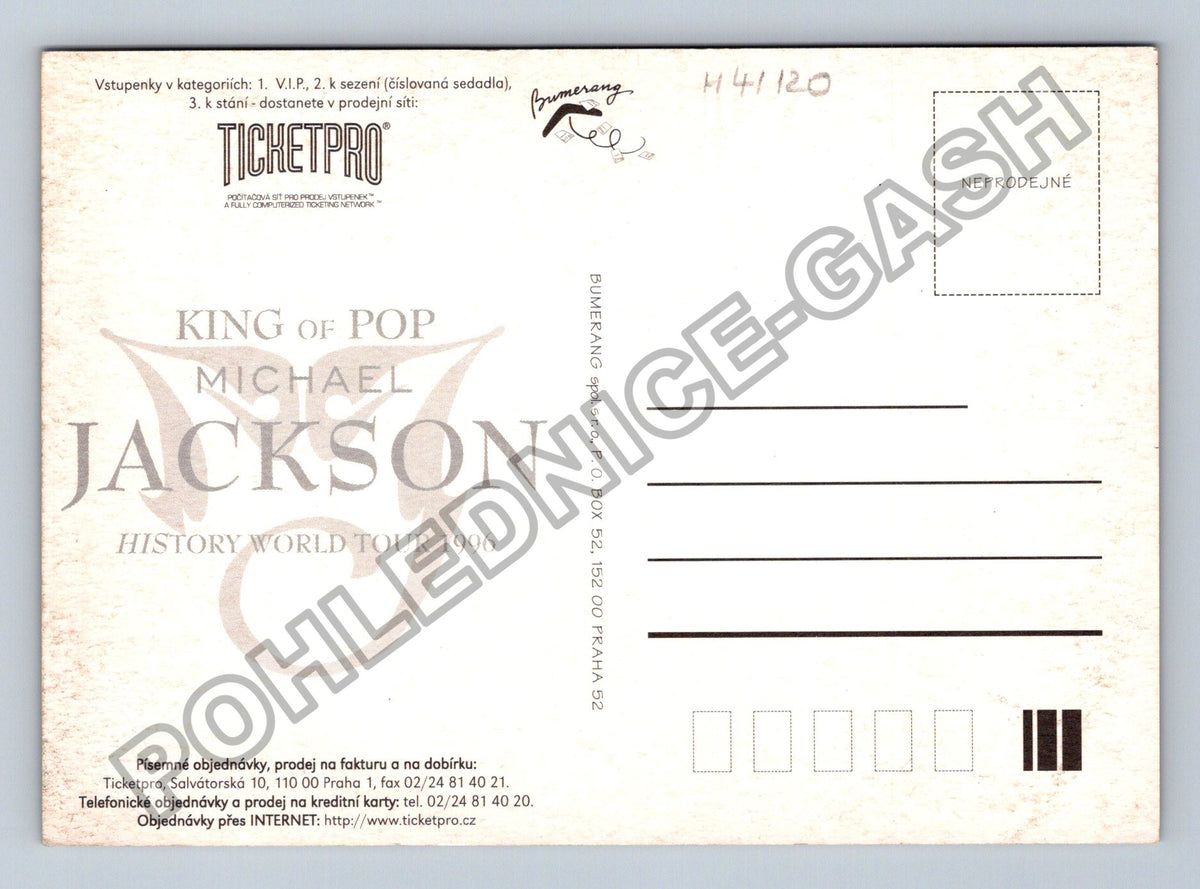 Pohlednice Michael Jackson History World Tour 1996 (M41120)