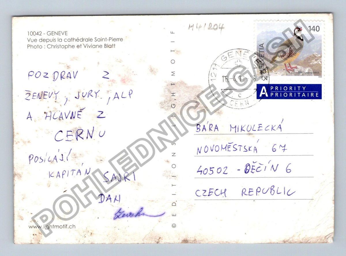 Pohlednice Švýcarsko Ženeva letecký pohled na město (M41204)