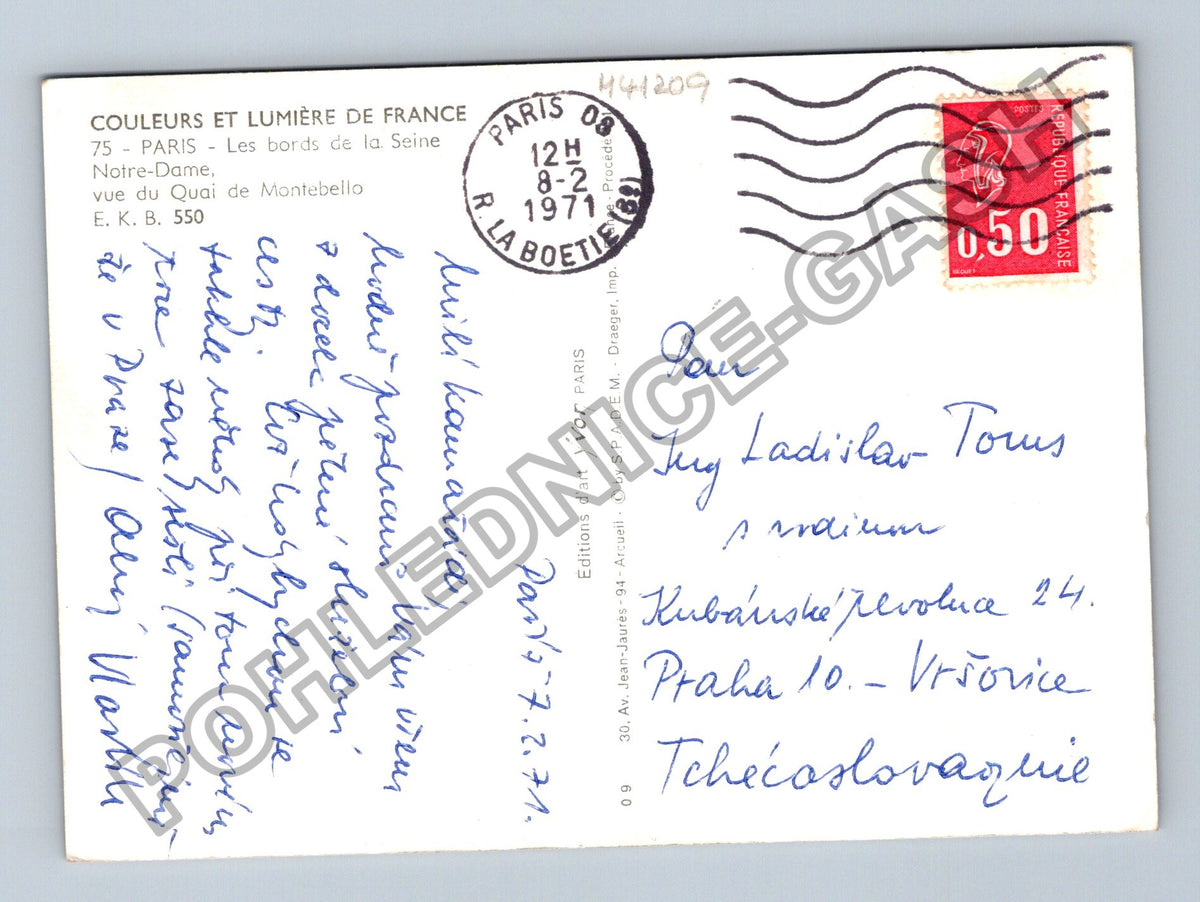 Pohlednice Francie Paříž Notre Dame 1971 (M41209)