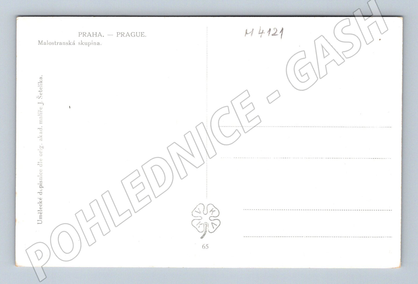 Pohlednice Praha Malostranská skupina Šetelík (M4121)