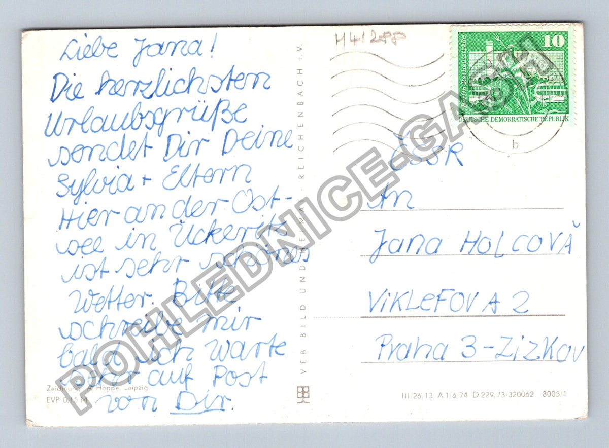 Pohlednice Německo Usedom mapa ostrova (M41288)