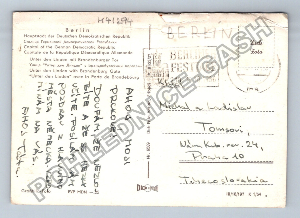 Pohlednice Německo Berlín Unter den Linden Braniborská brána (M41294)