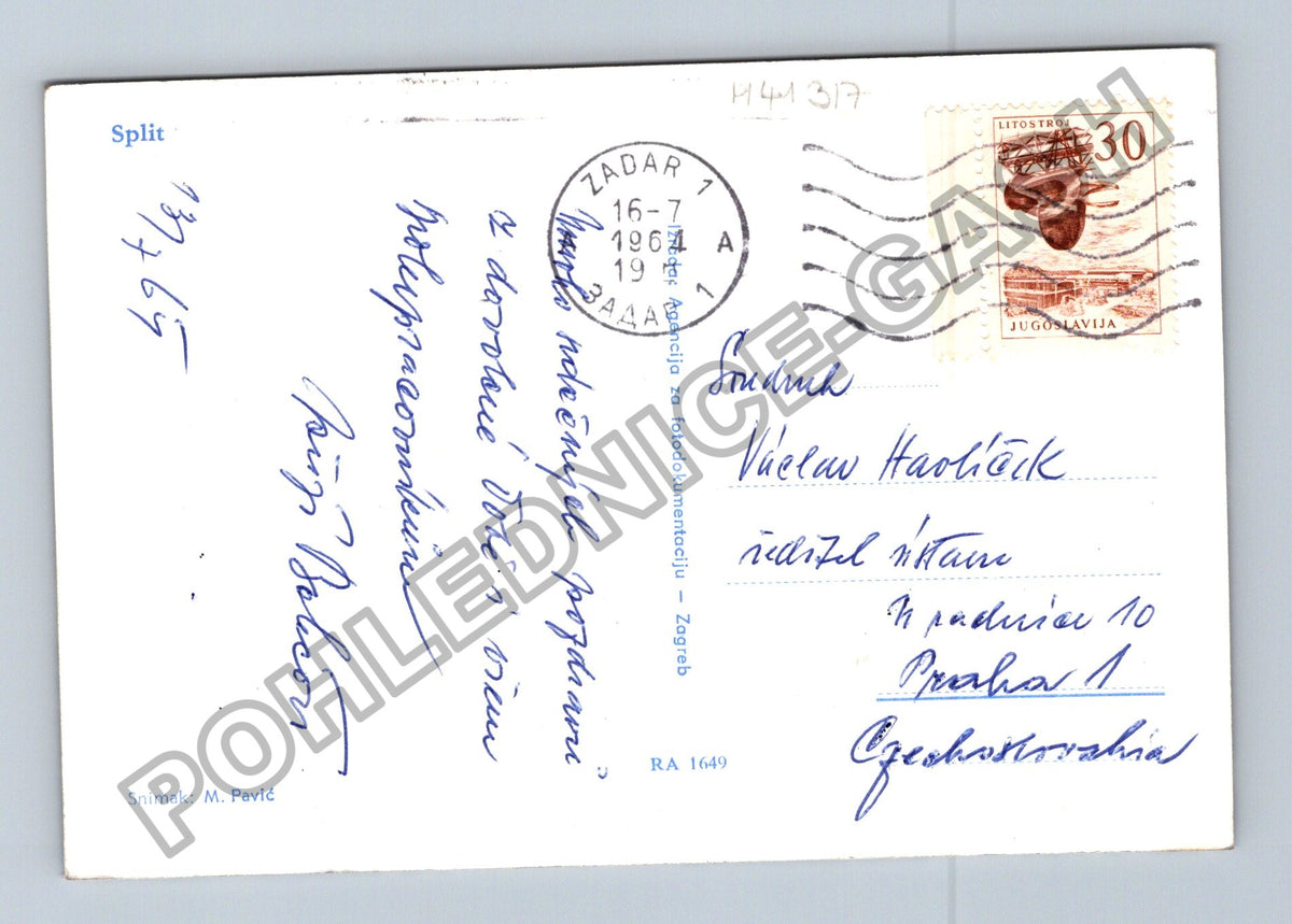 Pohlednice Chorvatsko Split panorama města 1967 (M41317)