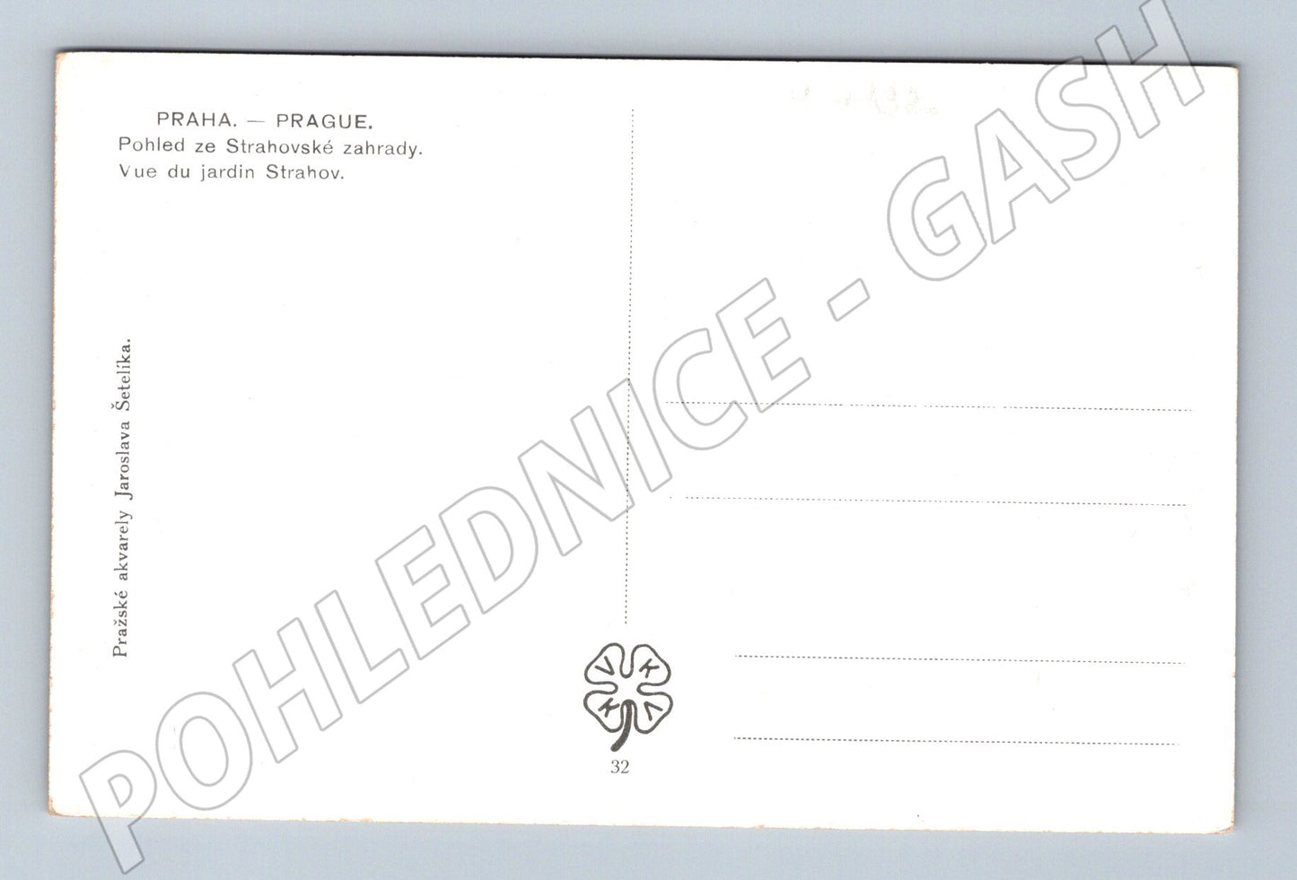 Pohlednice Pražský hrad Strahovská zahrada Šetelík (M4132)
