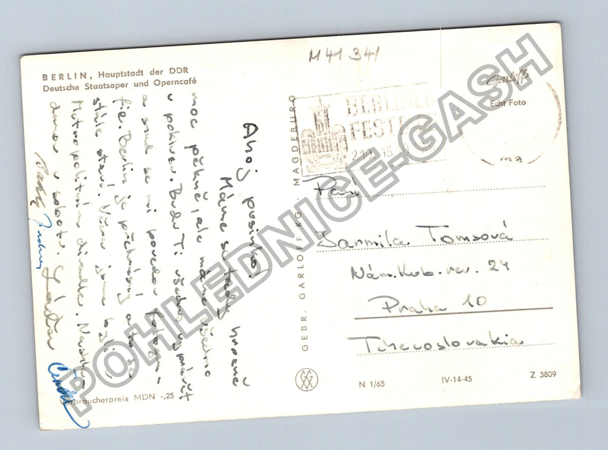 Pohlednice Německo Berlín Hauptstad der DDR Staatsoper (M41341)
