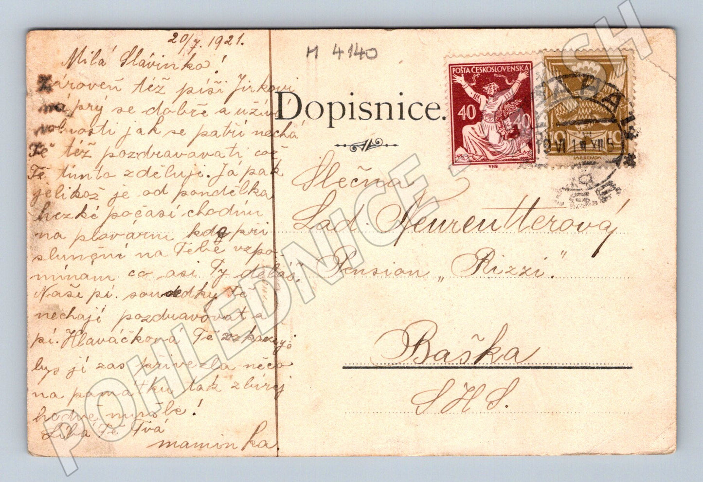 Pohlednice Praha Hradčany 1921 historický motiv (M4140)