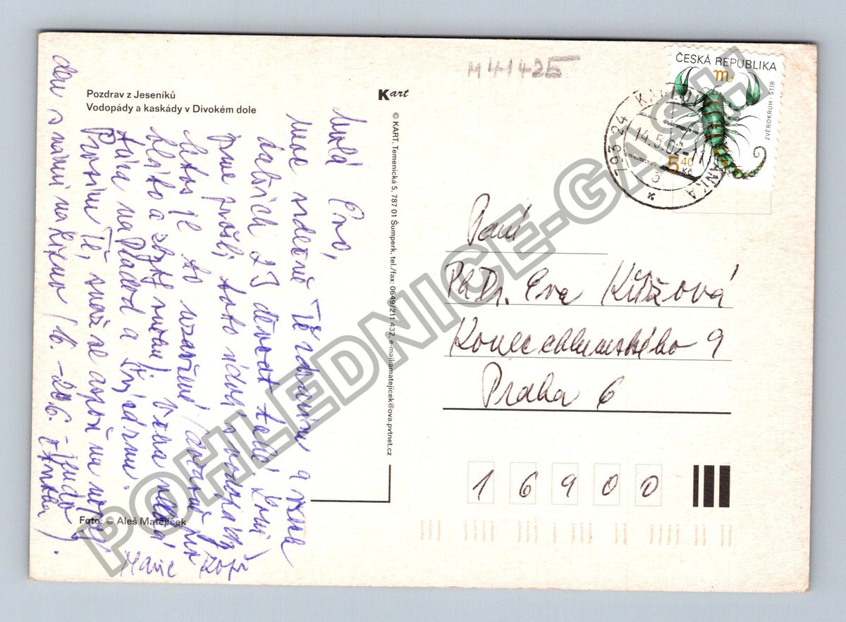 Pohlednice Jeseníky vodopády a kaskády (M41425)