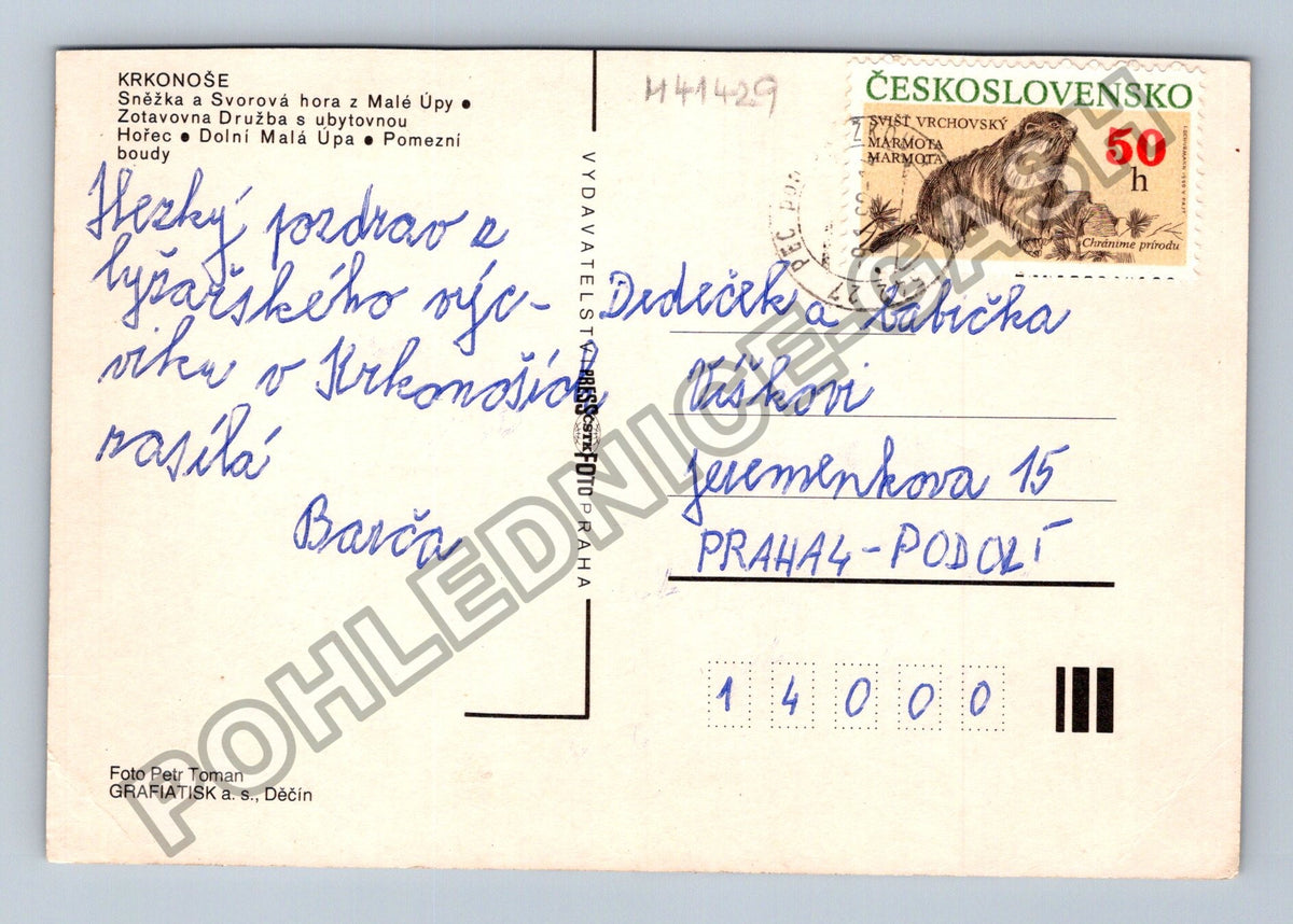 Pohlednice Malá Úpa Krkonoše zimní motivy (M41429)