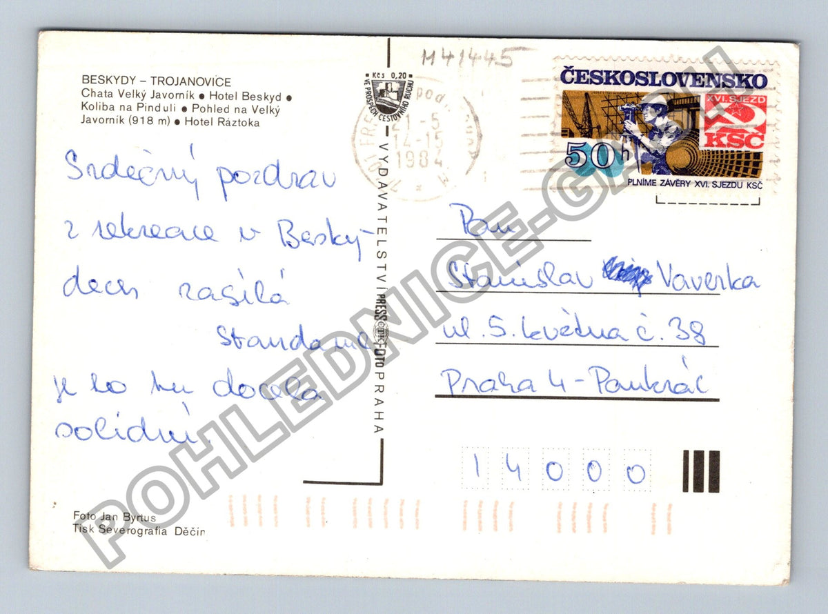 Pohlednice Beskydy Trojanovice Chata Velký Javorník Hotel (M41445)