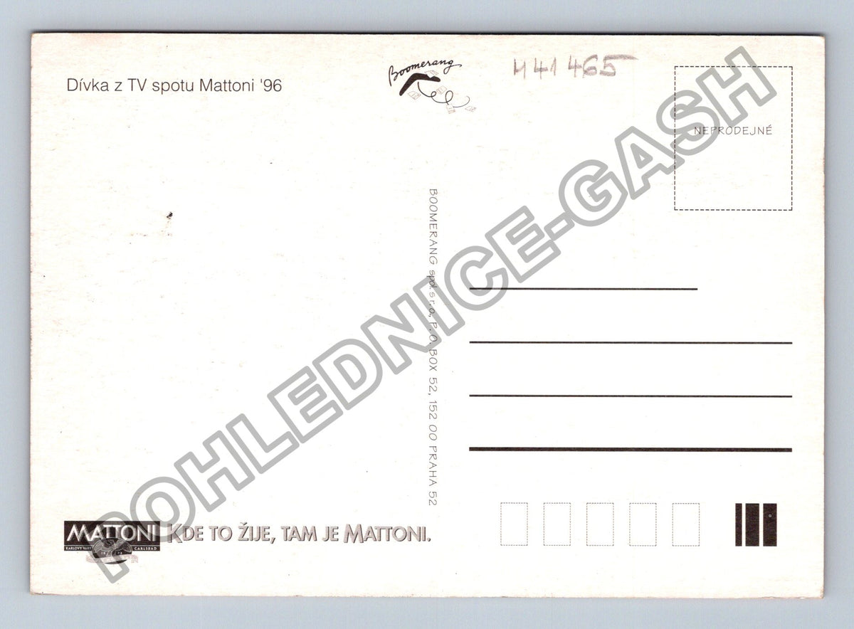 Pohlednice Dívka z TV spotu Mattoni 96 happy new year (M41465)