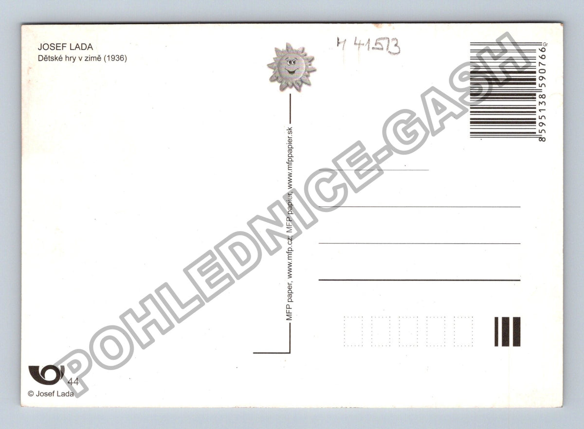 Pohlednice Josef Lada Dětské hry v zimě 1936 (M41513)