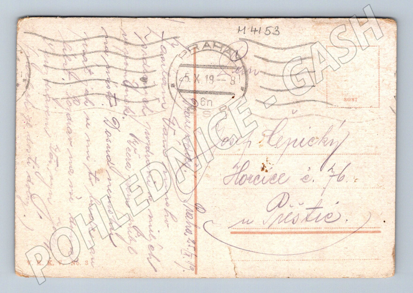 Pohlednice Praha Královský hrad kolorovaná 1918 (M4153)