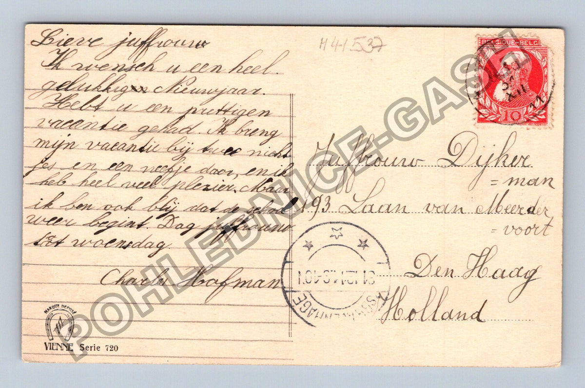 Pohlednice Holandsko Novoroční přání s růžemi (M41537)