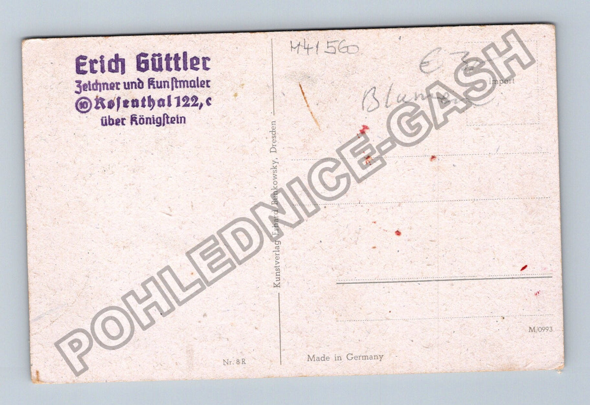 Pohlednice Německo Květiny jiřiny Erich Güttler (M41560)
