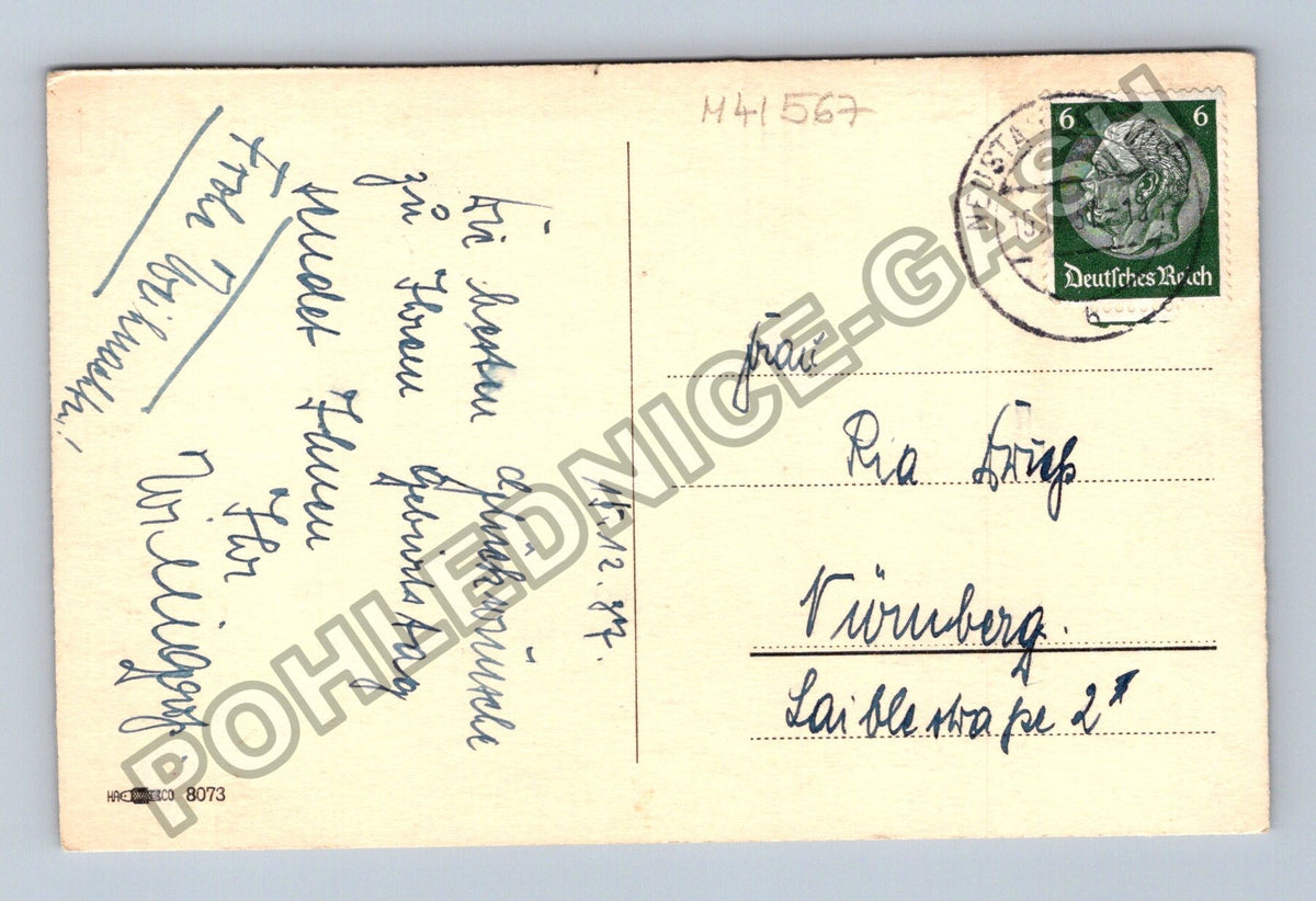 Pohlednice Německo růže k narozeninám 1937 (M41567)
