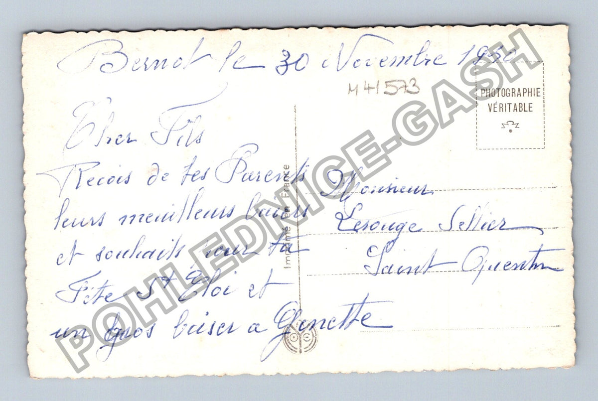 Pohlednice Francie Bonne Fete kytice růží a karafiátů 1950 (M41573)