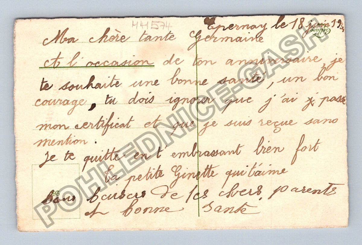 Pohlednice Francie Anniversaire květiny 1913 (M41574)