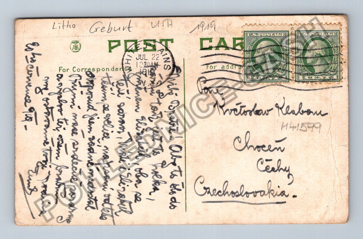 Pohlednice USA narození dítěte Good News 1919 (M41599)