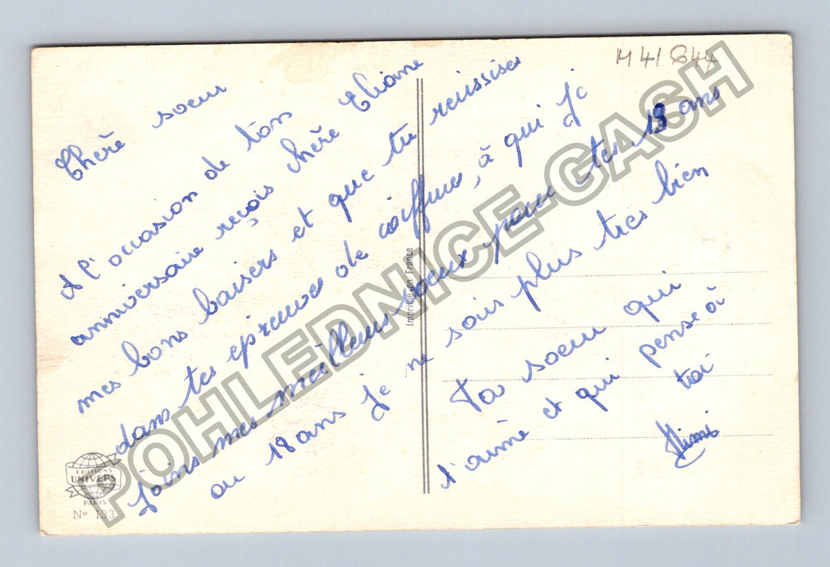 Pohlednice Francie Květiny a obálka Joyeux Anniversaire (M41644)