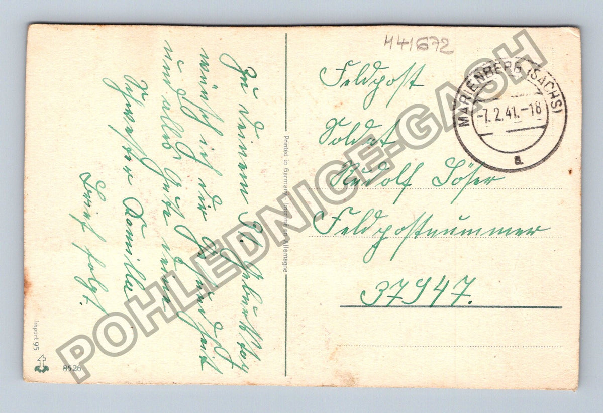 Pohlednice Německo Marienberg kytice květin 1918 (M41672)