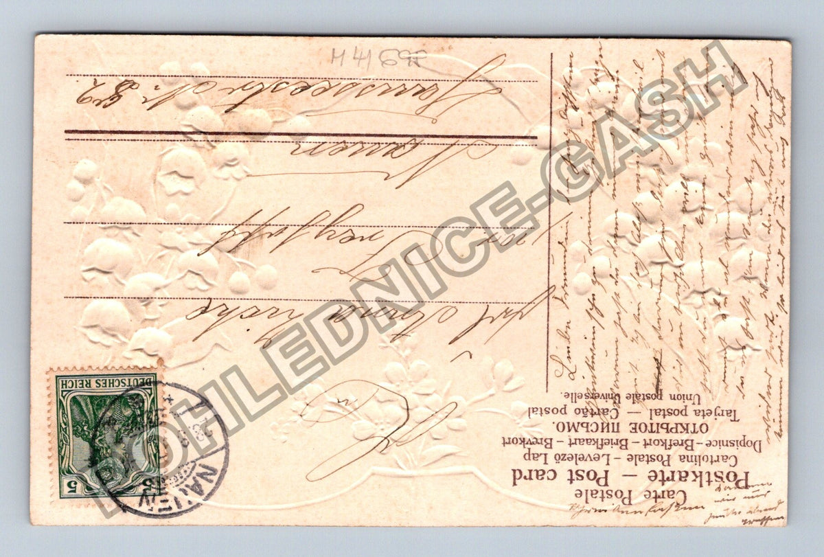 Pohlednice Německo konvalinky pomněnky Herzlichen Glückwunsch (M41698)