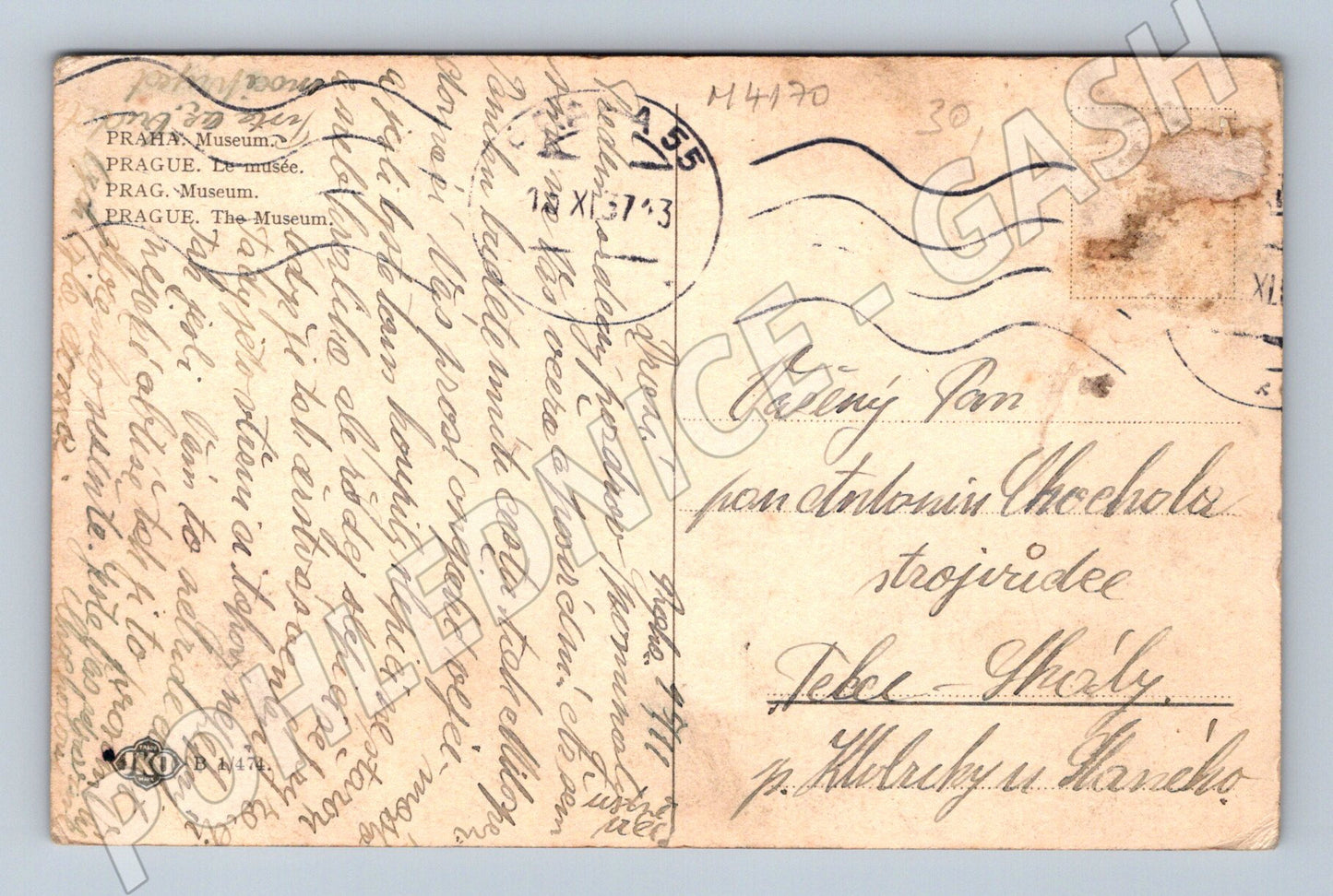 Pohlednice Praha Národní muzeum před 1950 (M4170)