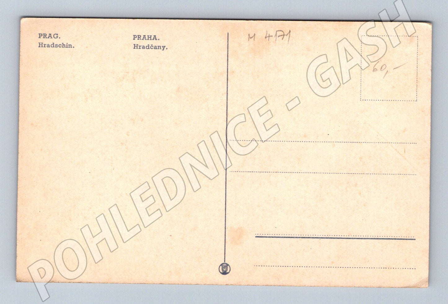 Pohlednice Praha Hradčany a Karlův most starý motiv (M4171)