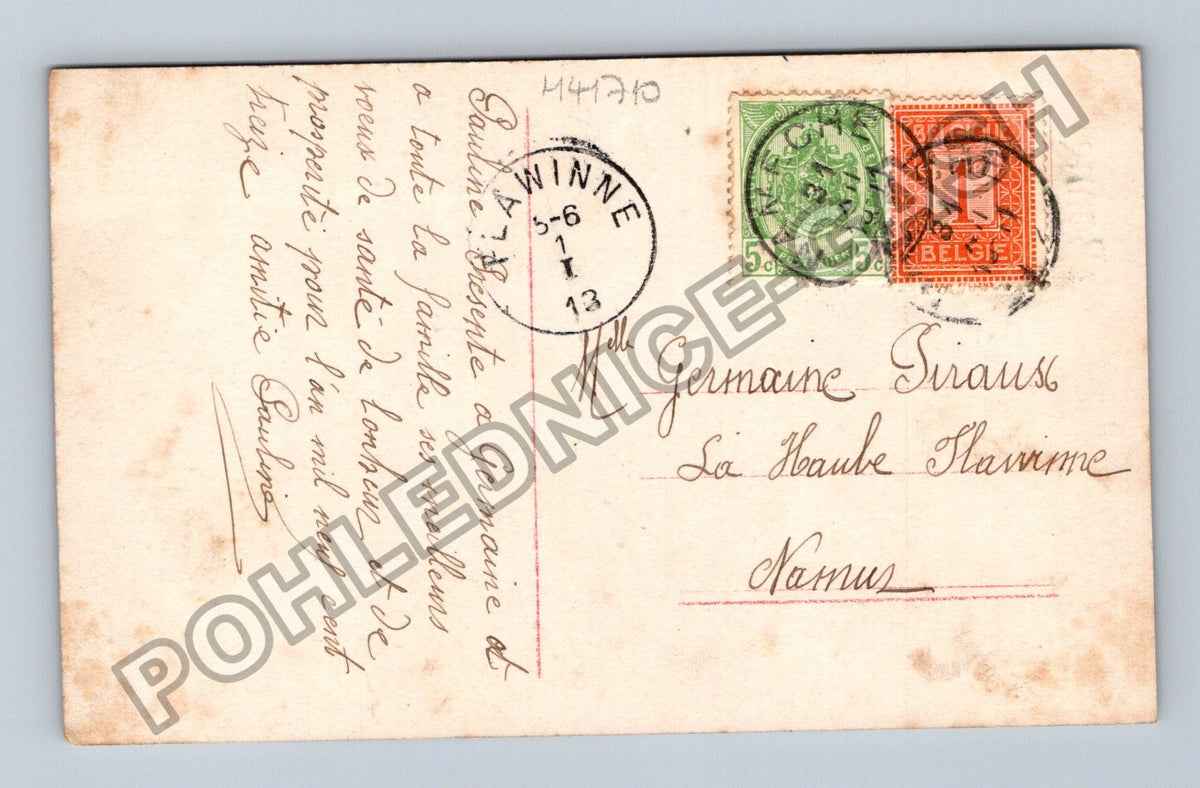 Pohlednice Belgie žena v klobouku kožichu Bonne Année (M41710)