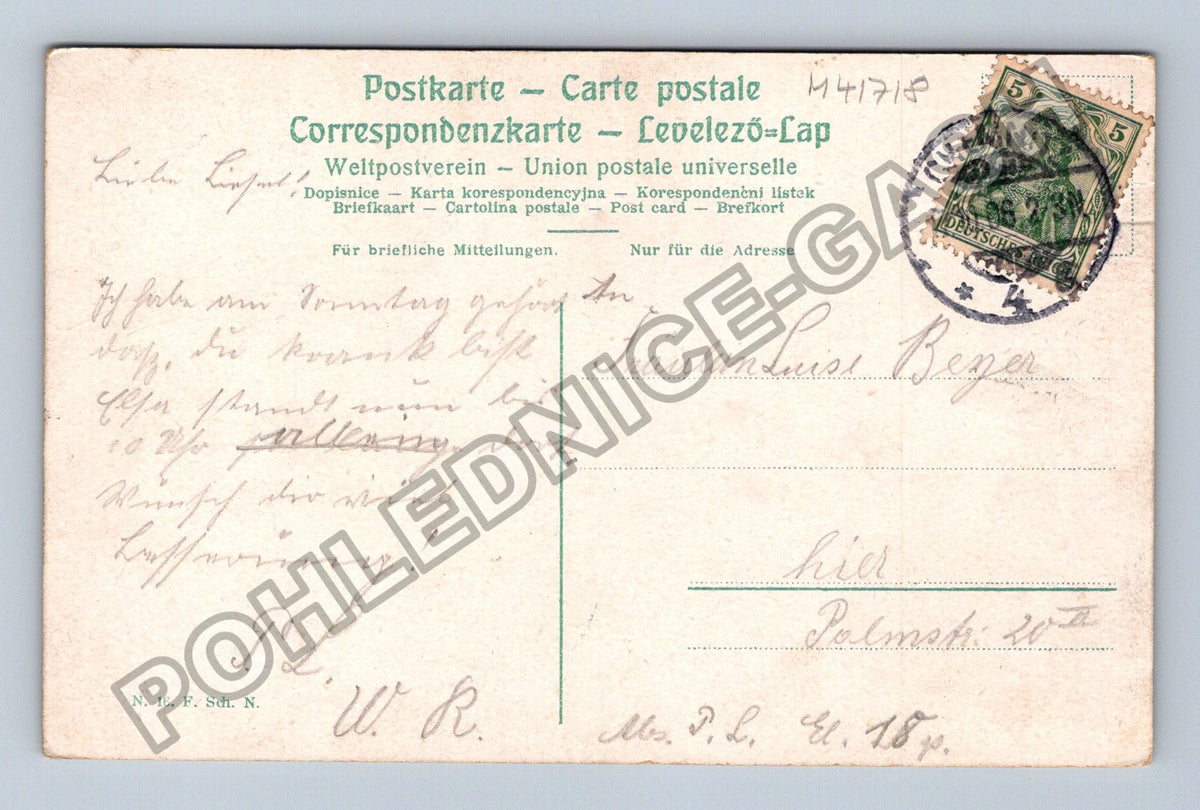 Pohlednice Im Liebesfalle milostné výjevy hrad (M41718)